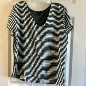 Gap top. Olive stripe front- solid back olive T-shirt